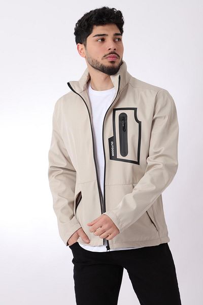 Stilkombin Stand Collar Chest Zippered Raincoat - PLDP 2982_60289