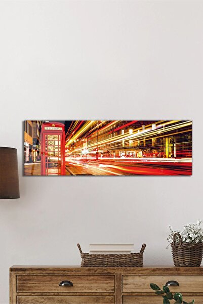 Rosyvien Londra Telefon Kulübesi Panoramik Cam Tablo, Modern Şık Ev Ofis Duvar Dekoru, Hediyelik Temperli Cam
