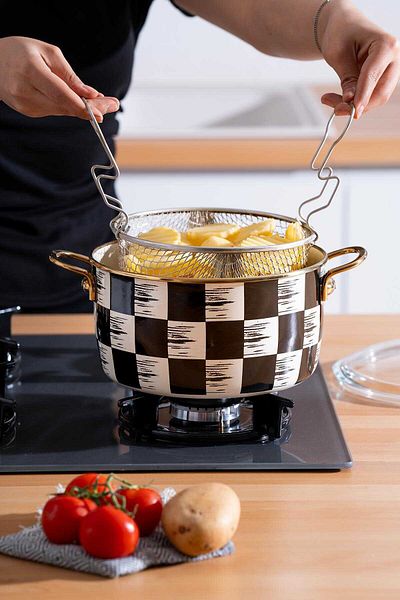 ACAR Qualita King 22 cm Enamel Fryer Pot