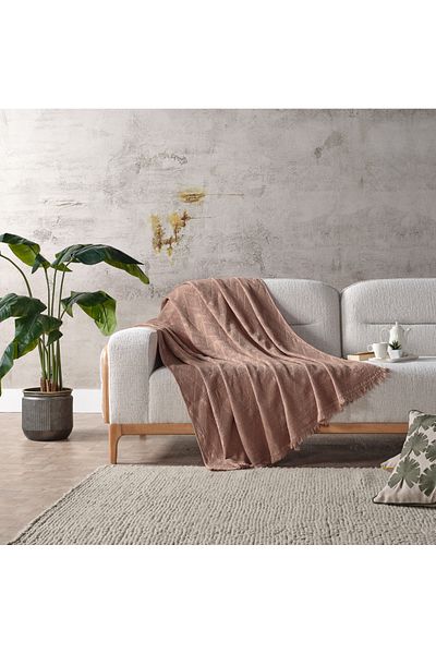 Doqu Home Adora Salmon Sofa Shawl - 130X170 cm
