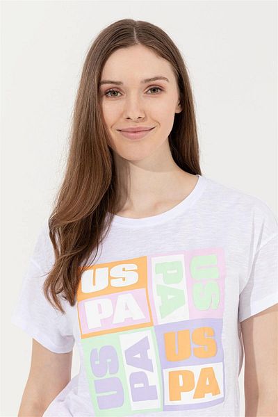 U.S. Polo Assn. Goys Crew Neck Loose Fit Printed Mint Women T-shirt ARIEN CLOTHING
