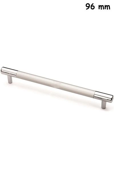 ŞENEL Yapı Market 96 mm Hitit Pipe Length Handle Furniture Cabinet Door Drawer Handle Matte Chrome
