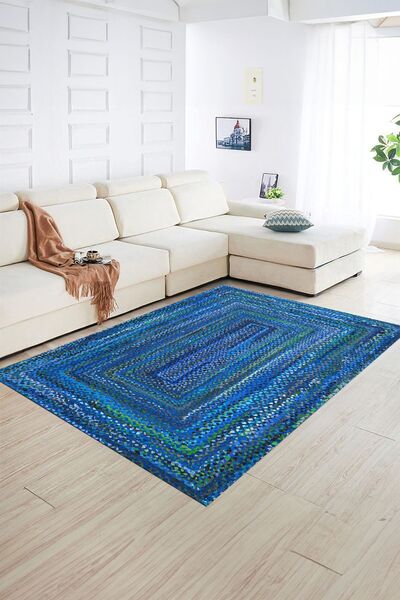 Napoli Home Dijital Baskılı Kaymaz Taban Yıkanabilir Jüt-Hasır Desen Yolluk M...