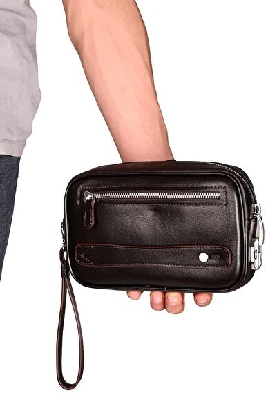 Grande 4288 Model - Brown Genuine Leather Lockable Hand Portfolio Bag