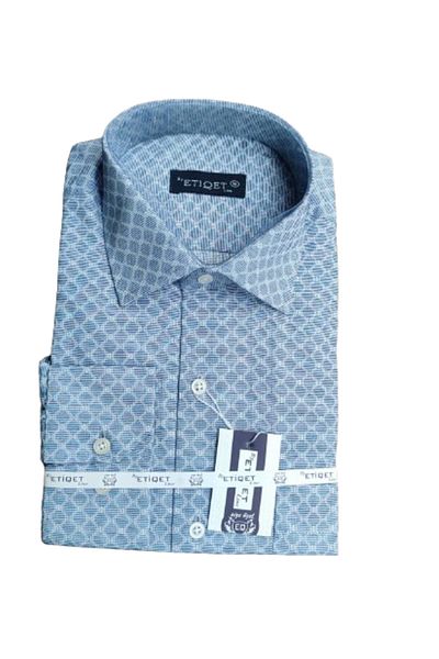 ETİQET Digital Printed Classic Cut Dad Shirt - Single Pocket, Long Sleeve, A Quality