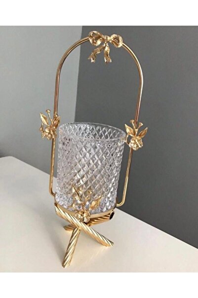 İmren Collection Γυάλινο Χρυσό - Με Σταντ και Λεπτομέρεια Στήριξης για Κουτάλια