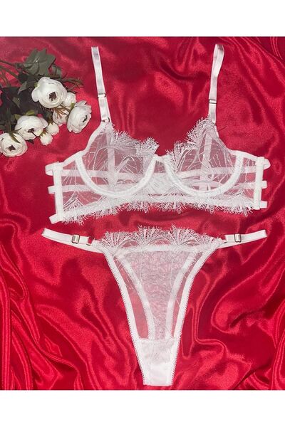 FAİR DESİGN ΣΕΤ ΣΟΥΤΙΝΑΣ ΛΕΥΚΗ ΔΑΝΤΕΛΑ - ΝΥΦΙΚΟ, ΚΕΝΤΗΜΕΝΟ ΚΑΙ ΣΕΤ ΠΡΟΣΘΕΤΟ