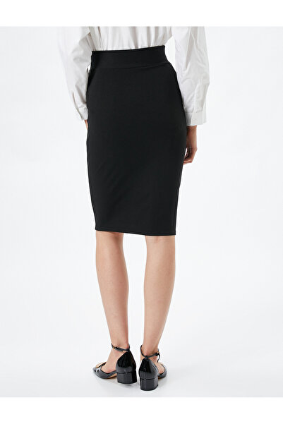 Koton Midi Pencil Sukně Slim Fit s vysokým pasem