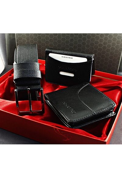 Benim Çeyizim 3-Piece Groom Bundle Box + Shaving Box Wallet Belt Set Rosary