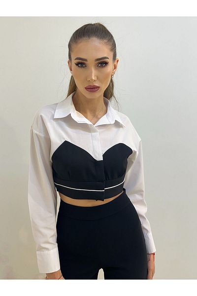 ossons Cămașă Crop cu aspect fără bretele