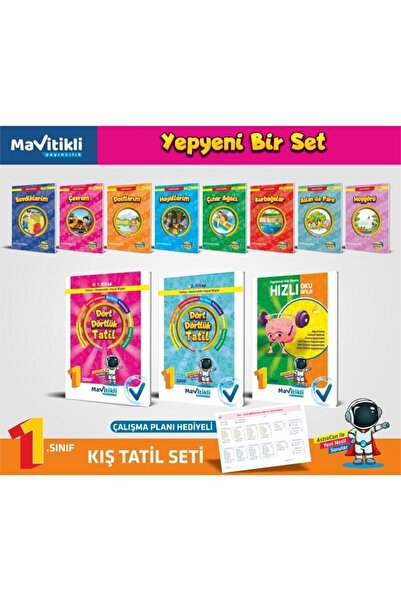 Mavitikli Yayıncılık 1.sınıf Yarıyıl Kış Tatil Kitabı Dört X Dörtlük Sömestr 11 Parça 2024-2025 Yeni Müfredat