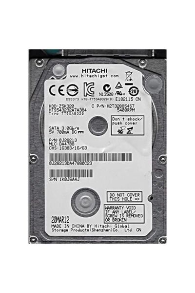 HITACHI Z5k320-250 Sata3 5400rpm 8mb 2.5" 250gb Notebook Hdd(rfb)