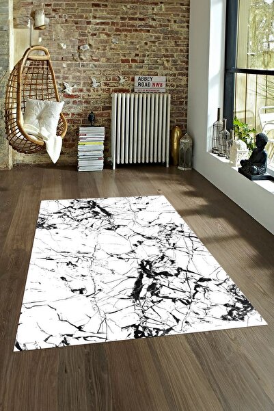 Alkilim Dijital Baskılı Kaymaz Taban Yıkanabilir Mermer Yolluk Mutfak Salon H...