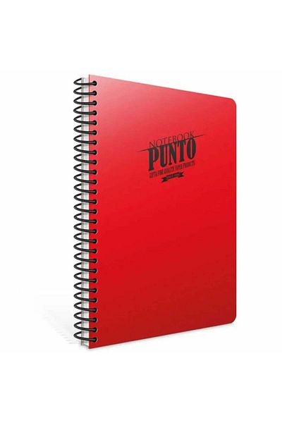 Gıpta Punto Spiral Red Plastic Cover 60 Sheets A4 Ruled Notebook