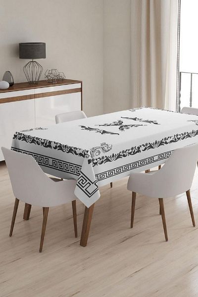 Çt Çeyizci Tekstil Față de masă unică rezistentă la pete 120x150cm imprimată digital și cu model
