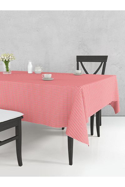 Tuable Red Checkered Petite Tablecloth - 170x170cm