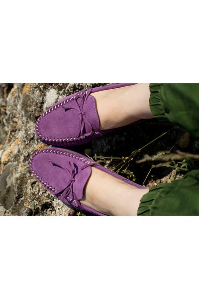 only my store Genuine Leather Purple Orthopedic Casual Shoes - 100% Genuine Leather