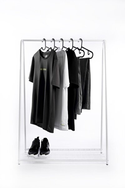 Fec Reklam Raflı Metal Ayaklı Konfeksiyon Askılığı Beyaz Ayaklı Askılık Raflı...