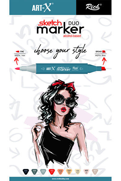 Rich ART-X Sketch Marker - Double Sided Pen