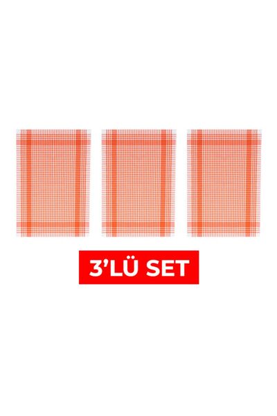 Tuable Pöti Kareli 3'lü Kurulama Bezi Turuncu 45x70cm