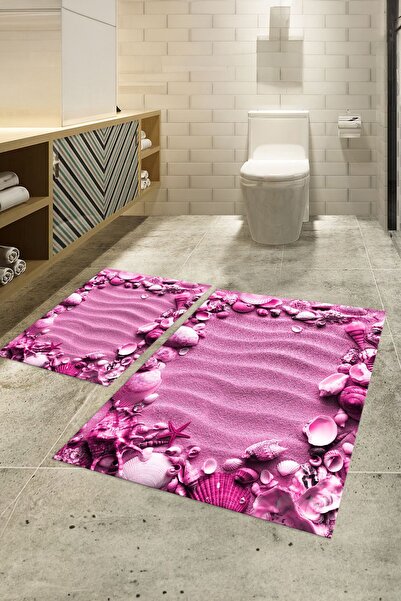 Alkilim 3D Digital Printed Non-Slip Base Washable Double Bathroom Set Toilet ...