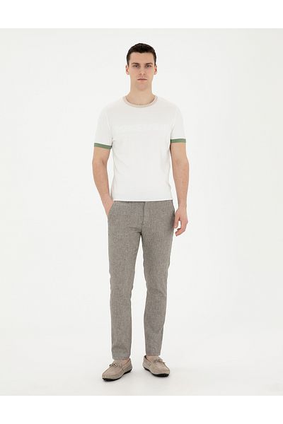 Pierre Cardin PİERRE CARDİN Ανδρικό λινό παντελόνι Slim Fit - G021SZ078.000.1844077 RAMON