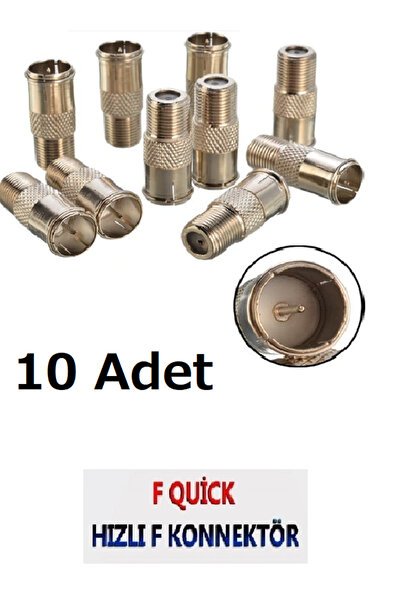 Vwin Hızlı F Konnektör (F Quick) Rg6 Anten Kablosu Jack “KOLAY TAK ÇIKAR” (10...