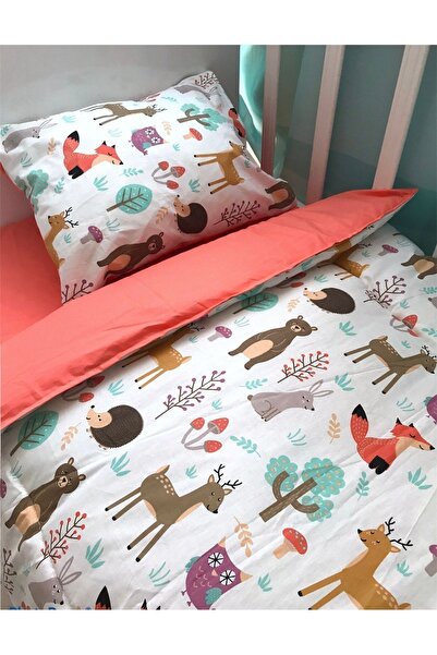 Bebek Özel طقم لحاف ووسادة سرير أطفال من القطن مقاس 80×160 سم بنمط الطوب الطب...