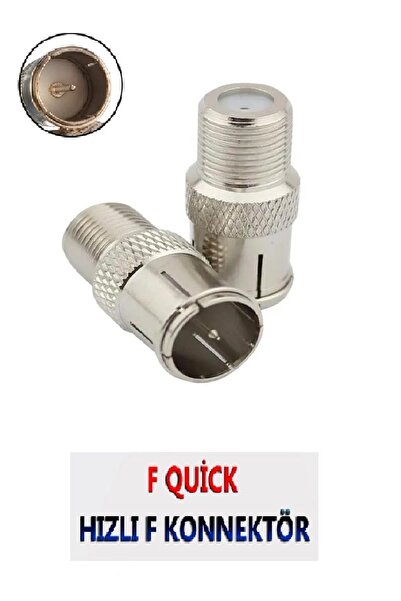 Vwin Hızlı F Konnektör (F Quick) Rg6 Anten Kablosu Jack “Kolay Çıkar Tak” (1 ...