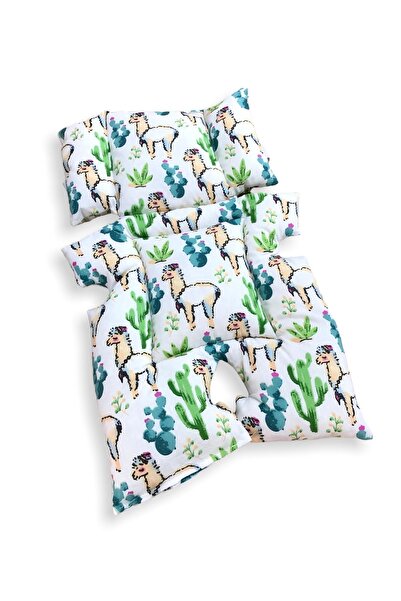 Bebek Özel عربة أطفال ووسادة مقعد سيارة مع دعم لأسفل الظهر ونمط صبار لاما