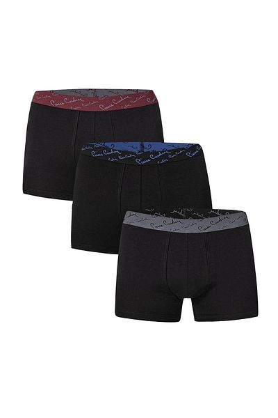 Pierre Cardin Black Cotton Lycra 3-Piece Boxed Boxer 390