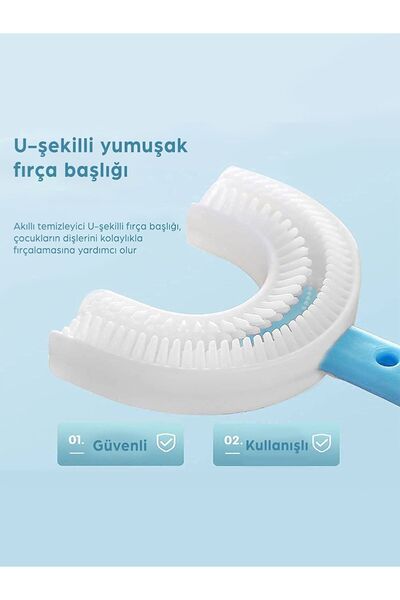 Mas Lord U Tipi Yeni Nesil Diş Fırçası - Mavi - Düz Model 6-12 Yaş