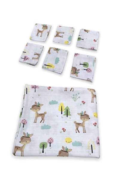 Bebek Özel 110x110 سنتيمتر غطاء قماش موسلين قماط بطانية و 6 قطعة قماش لمسح ال...