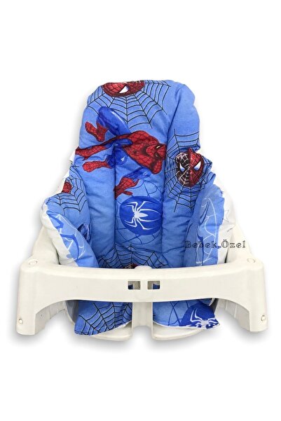 Bebek Özel Pamuklu Bebek Çocuk Mama Sandalyesi Minderi Örümcek Adam Mavili