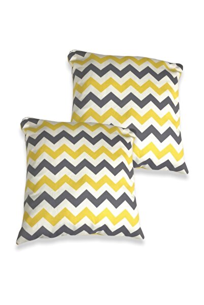 Bebek Özel Сучасна наволочка для подушки з жовтим і сірим зигзагоподібним віз...