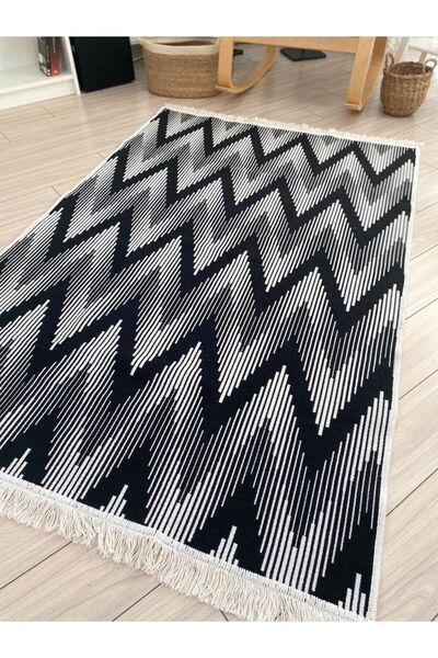 stay with love Çift Taraflı Kilim Iskandinav Desenli Yıkanabilir Dokuma Kilim...