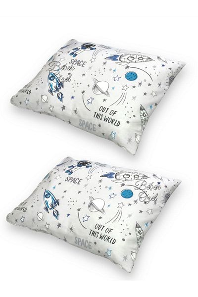 Bebek Özel Baby Kids Pillow Case 35x45 (2 Pieces) Space Space Patterned