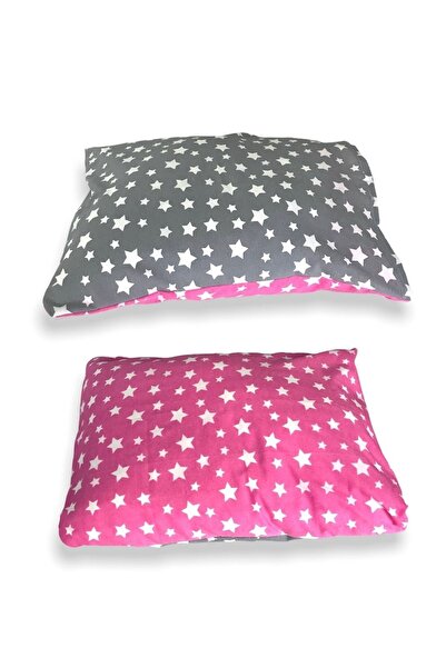 Bebek Özel Дитяча подушка для дорослих 50x70 см (2 штуки) Рожево-сіра з зірками