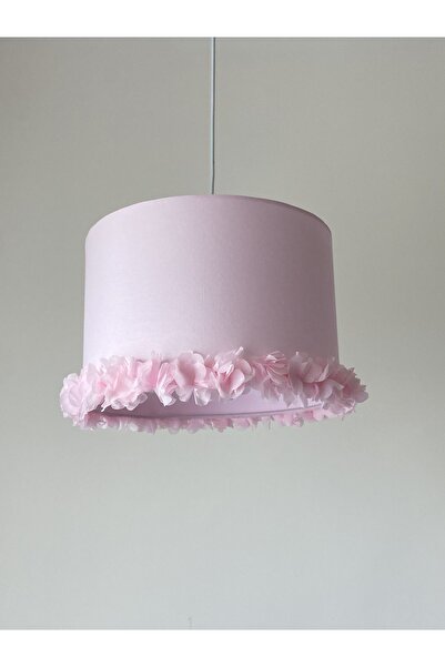 atölye ay ışığı Pembe çiçekli sade kız bebek çocuk odası avize