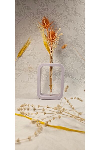 LAURELWOOD Laurel-wood Lila Beton Kuru Çiçeklik Vazo,Dekoratif Vazo(Dikdörtge...