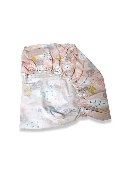 Bebek Özel Cearceaf de pat pentru copii 90x190 Somon Crescent Star Model