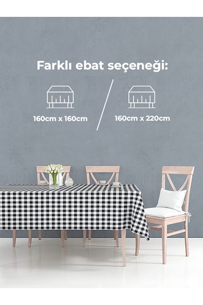 Tuable Față de masă în carouri Neagră 160x220cm