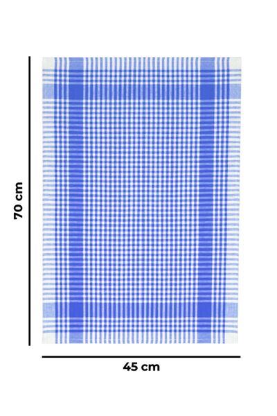 Tuable Pöti Kareli 3'lü Kurulama Bezi Mavi 45x70cm