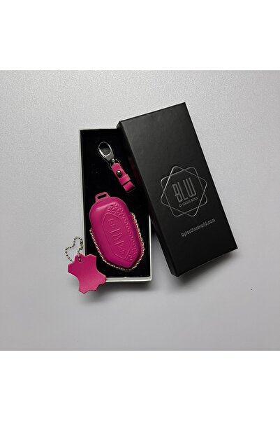 By Leather World Togg T10X uyumlu anahtar kılıfı Fuşya