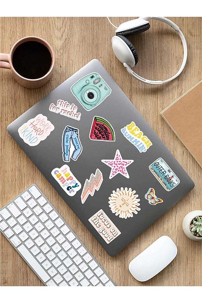 KT Decor مجموعة ملصقات الهاتف والجدول الزمني المكونة من 113 قطعة من Good Vibes - الكمبيوتر اللوحي والكمبيوتر المحمول والكمبيوتر المحمول والكمبيوتر المحمول