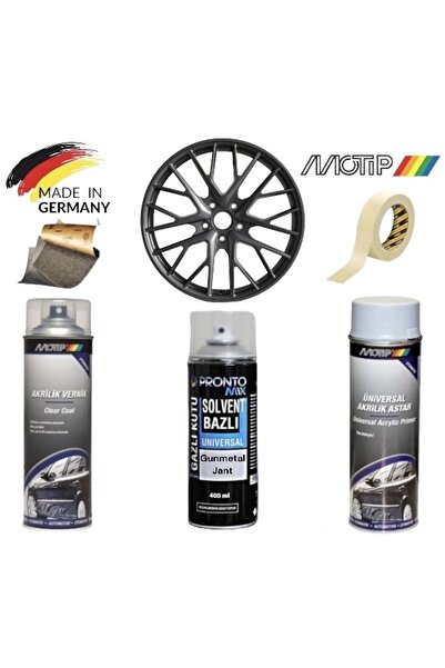 Motip Gunmetal Jant Boyama Seti Metalik Jant Boyası Set