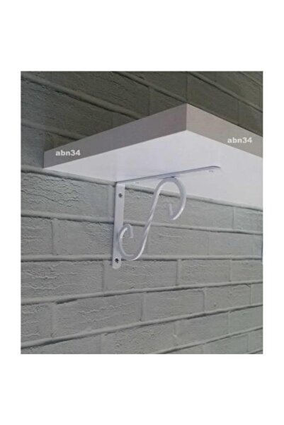 abnturk 2 Adet Süper Kalite Sağlam L Model Güçıü Raf Ayağı 23x30cm Beyaz Terek Demiri L Ayak