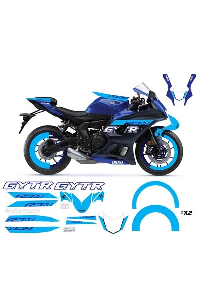 Run Grafik Shop YAMAHA YZF R7M MAVİ STİCKER SET
