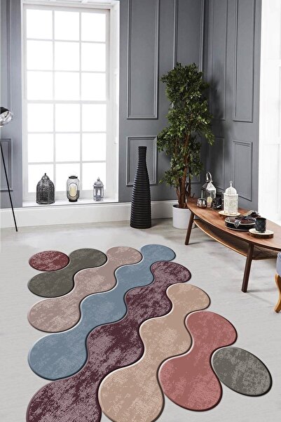 Hey Home Dijital Baskılı Kaymaz Taban Yıkanabilir Lazer Kesim Modern Salon Ha...