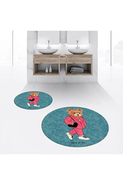 Hey Home طقم مقعد مرحاض دائري مزدوج مطبوع رقميًا وغير قابل للانزلاق وقابل للغ...